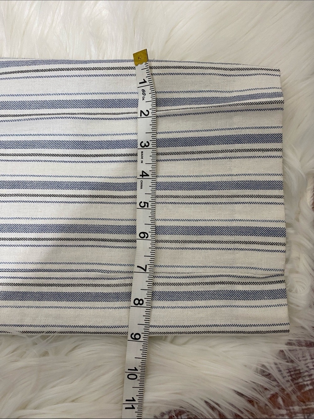 Aqua Blue & White Striped Linen-Rayon Pants - Picture 8 of 9